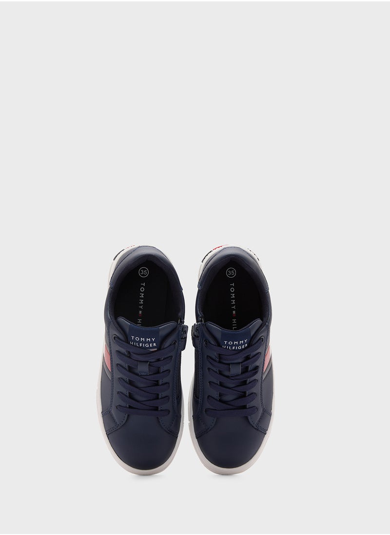 TOMMY HILFIGER - Youth Flag Lace Up Sneakers - Image 1