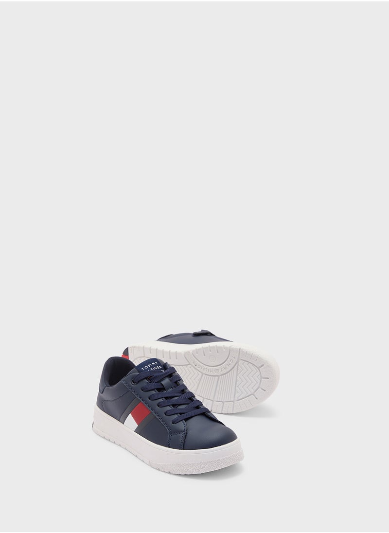 TOMMY HILFIGER - Youth Flag Lace Up Sneakers - Image 1