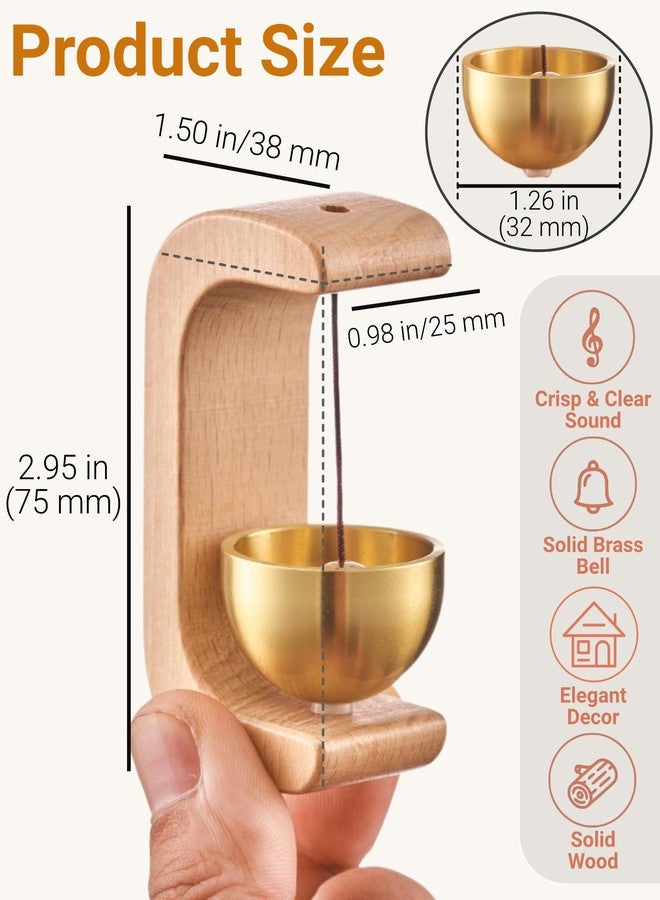BovcTrraann Magnetic Door Chime Bell, Wooden Wind Chime Shopkeepers Doorbell for Door Opening, Door Chimes with Pleasant Ding Sound for Home Store Office Garden, Housewarming Gift Decoration (C-Shaped) - Image 5