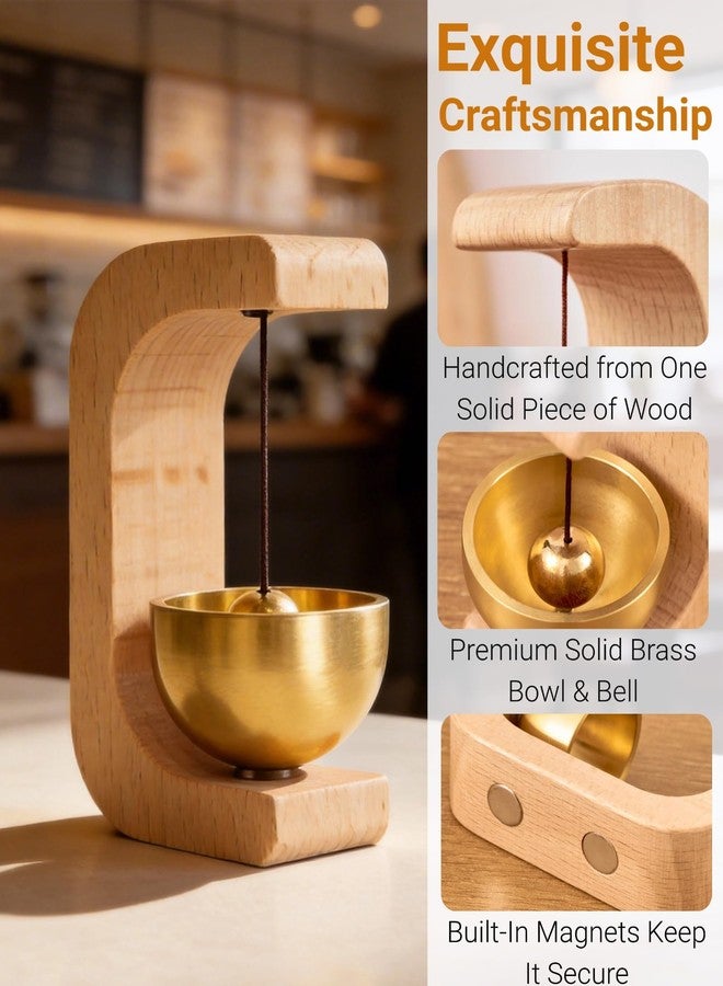 BovcTrraann Magnetic Door Chime Bell, Wooden Wind Chime Shopkeepers Doorbell for Door Opening, Door Chimes with Pleasant Ding Sound for Home Store Office Garden, Housewarming Gift Decoration (C-Shaped) - Image 3