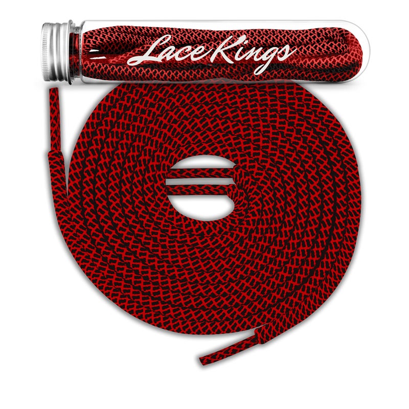Lace Kings رباط حذاء كينغز الدائري (أحمر/أسود - 45 بوصة) - Image 4