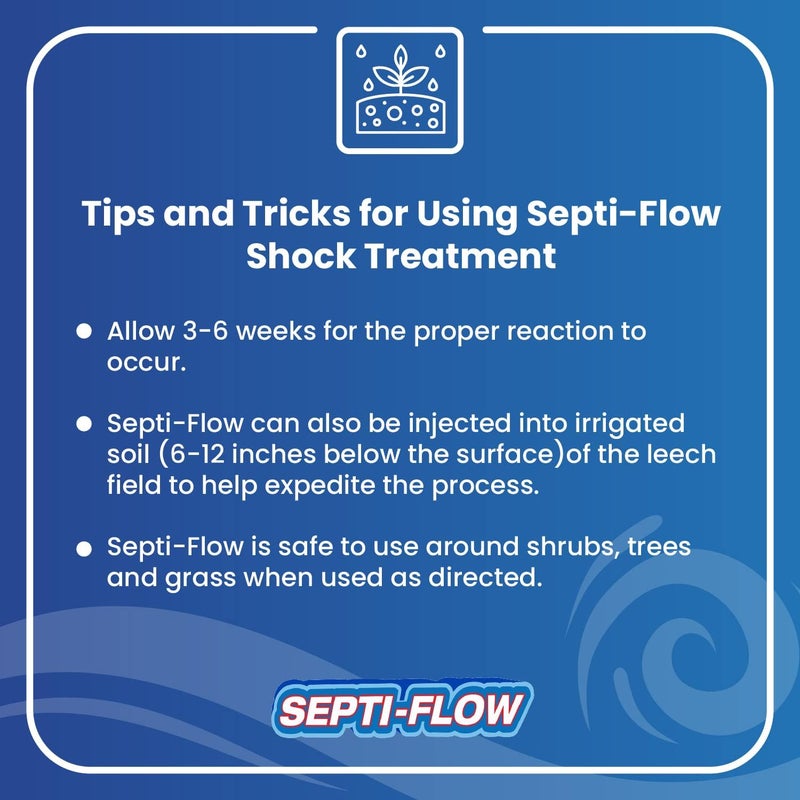 Septi-Flow Shock Septic Drainfield Repair Solution, Clears Leach Fields, Dissolves Hardened Deadpan Soil, Complete Treatment, One Gallon - 128 Fl Oz (Pack of 1) - Drain Field Treatment by Septi-Flow - Image 5