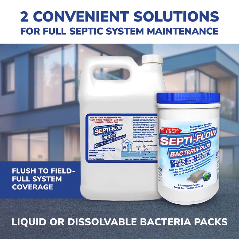 Septi-Flow Shock Septic Drainfield Repair Solution, Clears Leach Fields, Dissolves Hardened Deadpan Soil, Complete Treatment, One Gallon - 128 Fl Oz (Pack of 1) - Drain Field Treatment by Septi-Flow - Image 3