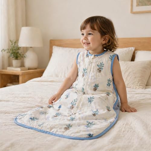 BLOOMSTAR Toddler Sleeping Sack Muslin 2-3T Lightweight 0.5 Tog Summer Large Wearable Blanket Thin Cotton Baby Sleeping Bag 24-36 Months Extra Long Soft Breathable Kids Sleeveless Sleeper - Image 3