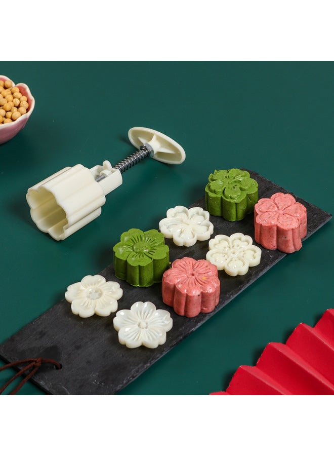 Hand-pressed Mooncake Mold Household Mung Bean Cake Model Printing Set Ice Skin Flow Heart Guofeng Mooncake Mold-Color:75g Lion Awakening [2 Pieces Per Mold]  - Image 4