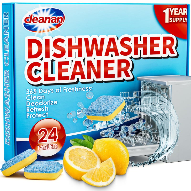 Dishwasher Cleaner Tablets - 24 Pack Powerful Descaling and Refreshing Pods, Deep Cleaning for Dish Washer Machine, Heavy Duty for Sparkling Clean - Yearly Supply. - Image 1