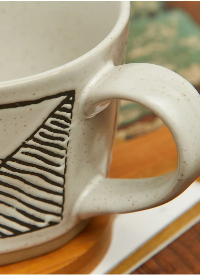 Noire Edit Black Dipped Geo Glaze Mug