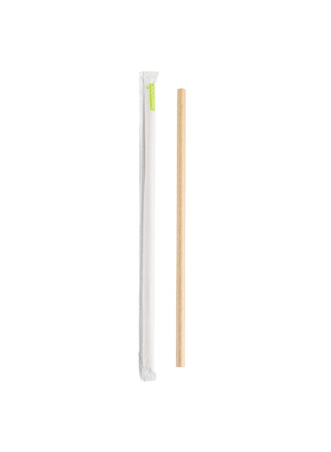 Restaurantware 10 Inch Paper Straws For Drinking, 100 Sturdy Eco-Friendly Paper Straws - Premium Wrapped, Kraft Paper Durable Paper Straws, For Cold Drinks, - Image 2