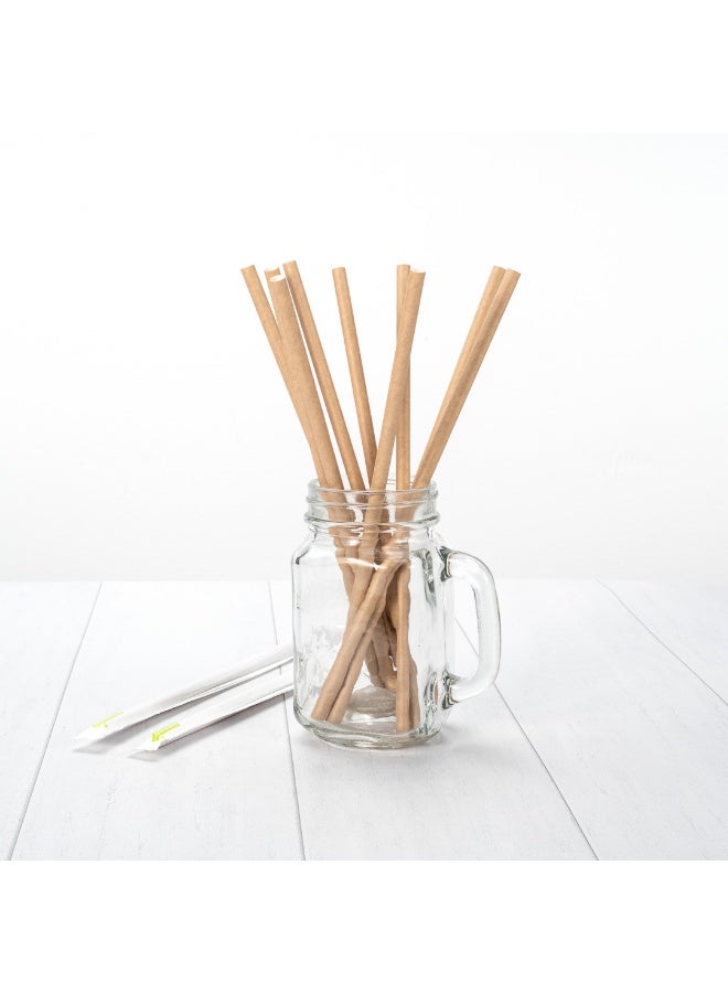 Restaurantware 10 Inch Paper Straws For Drinking, 100 Sturdy Eco-Friendly Paper Straws - Premium Wrapped, Kraft Paper Durable Paper Straws, For Cold Drinks, - Image 4