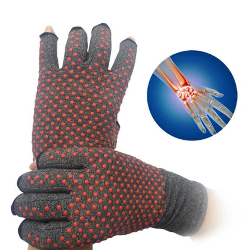 Compression Therapy Glove Wrist Support Brace Anti-Arthritis Rheumatold Health Hand Pain Relief Sleeve Exercise Training Gloves Grey - Image 4
