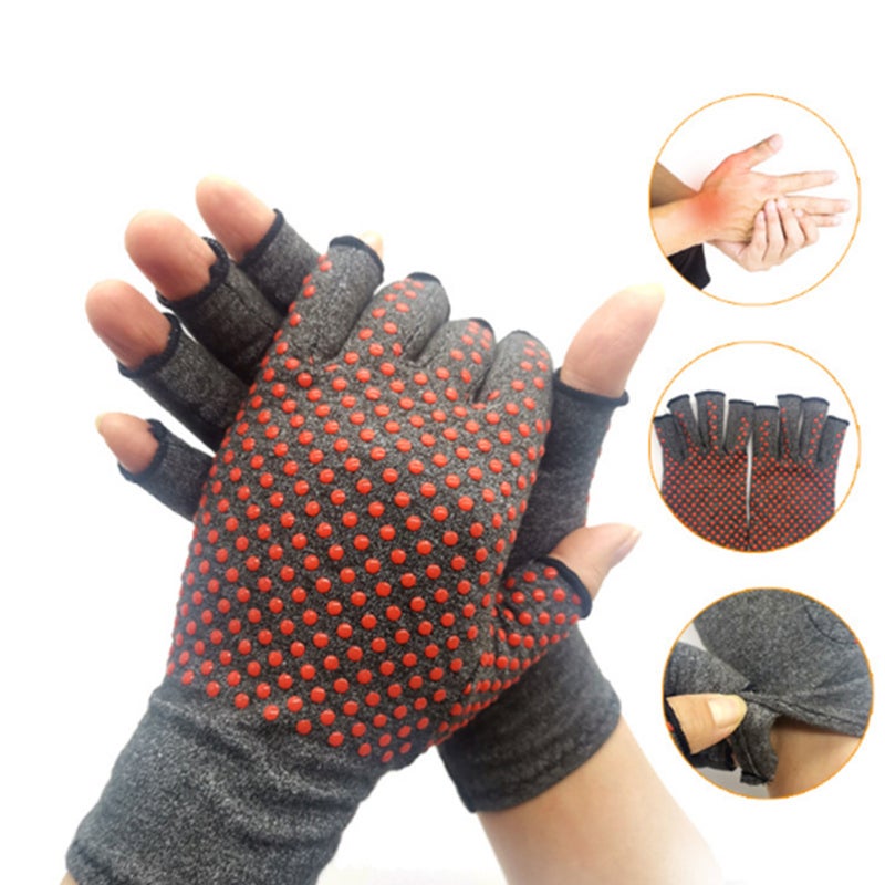 Compression Therapy Glove Wrist Support Brace Anti-Arthritis Rheumatold Health Hand Pain Relief Sleeve Exercise Training Gloves Grey - Image 2