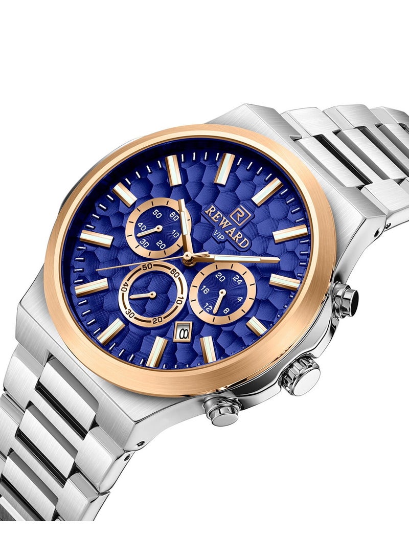 REWARD Watches for Men Watch Quartz Luxury Stainless Steel Water Resistant Chronograph Watch - Image 2