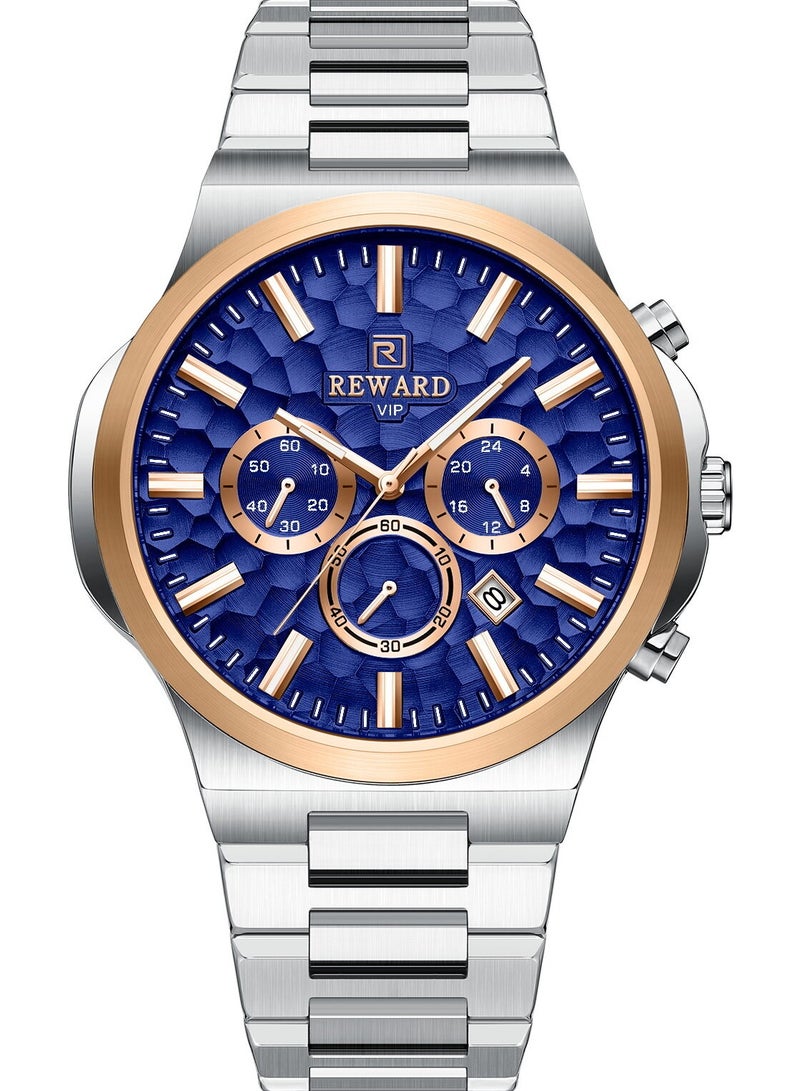 REWARD Watches for Men Watch Quartz Luxury Stainless Steel Water Resistant Chronograph Watch - Image 3