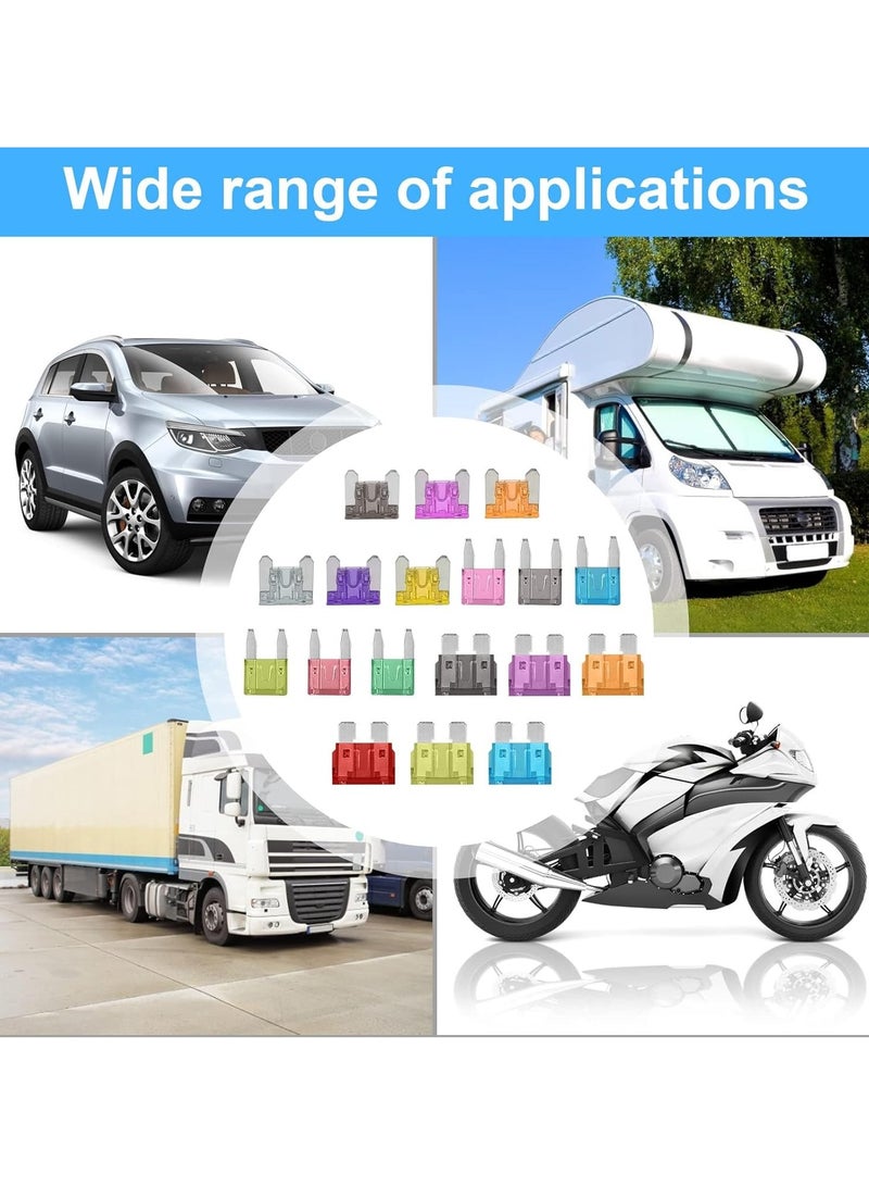 Generic 300Pcs Car Fuse Assortment Kit, 160 Mini Blade Fuses Automotive + 90 Standard Auto Fuses + 50 Micro Fuse + Fuse Puller, for Car/RV/Truck/Motorcycle(2Amp 3A 5A 7.5A 10A 15A 20A 25A 30A 35A 40A)  - Image 5
