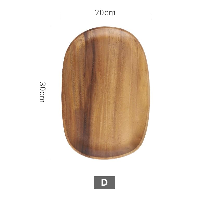 appeasy Wooden Handcrafted Platter | Wooden Serving Tray | Appetizer and Dry Fruit Plate | Snacks Serving Plate for Home Kitchen and Cafe Restaurant (Pack of 2) - Image 4