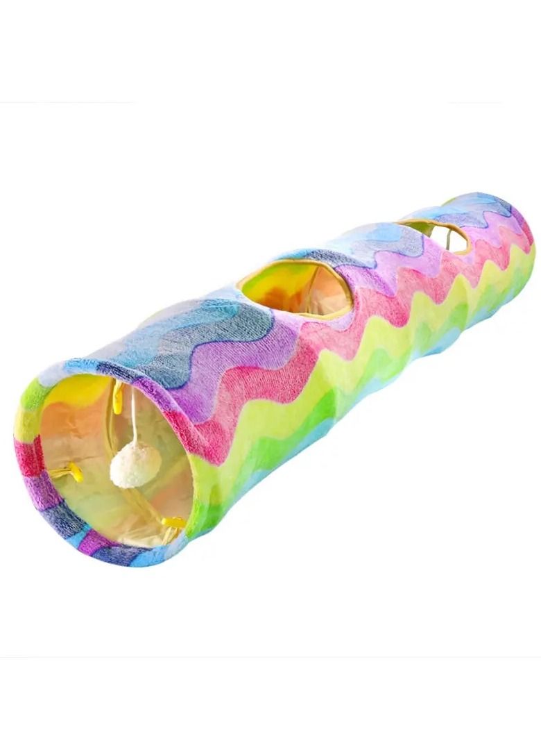 نفق اللعب القطيفة الملونة القابلة للطي - Image 5