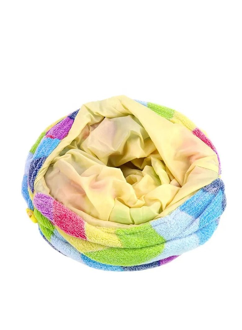 نفق اللعب القطيفة الملونة القابلة للطي - Image 3