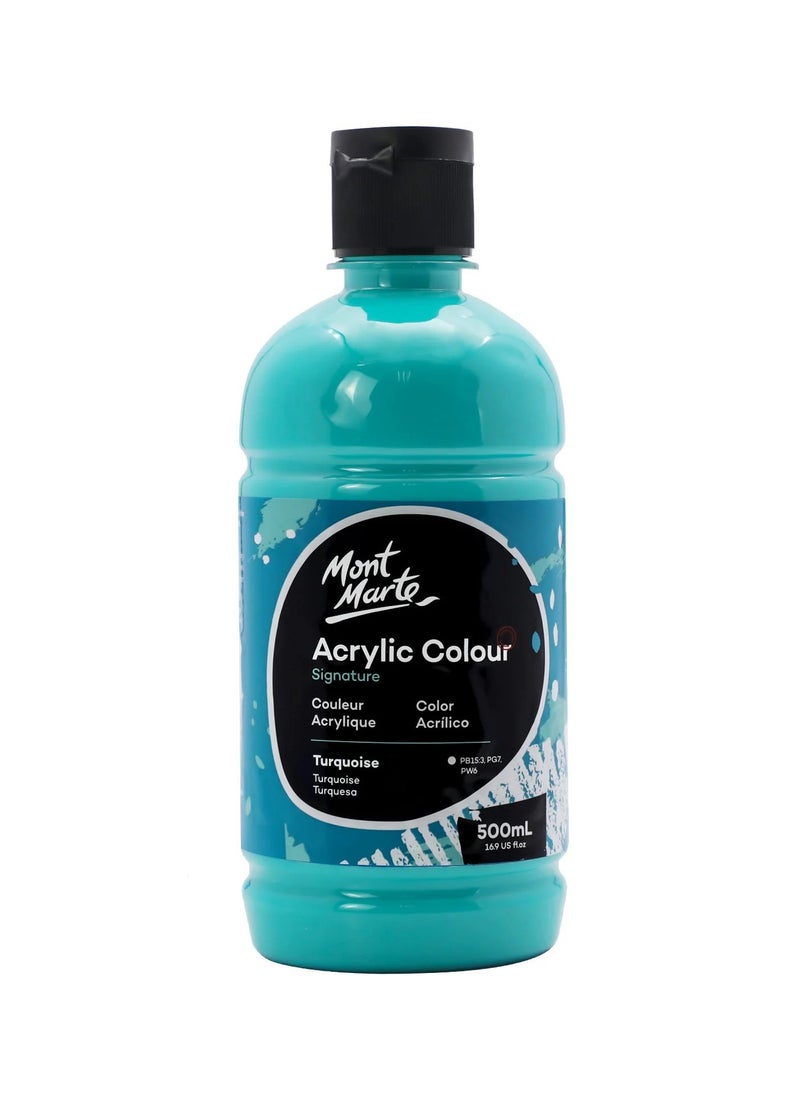 Mont Marte Signature Acrylic Colour 500ml Content Turquoise 