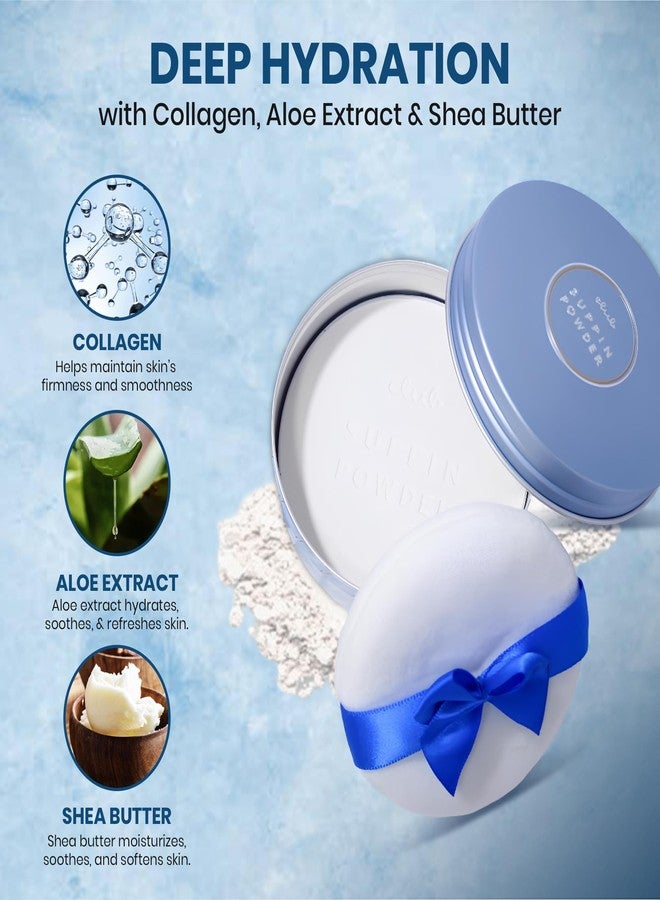 Club بودرة أساس شفافة من كلوب سوبين + عناية بالبشرة طوال الليل، بودرة مكياج مات للوجه للنساء مع الأحماض الأمينية، زبدة الشيا ومستخلص الصبار، لمسة نهائية تدوم 24 ساعة من اليابان، زرقاء - Image 5