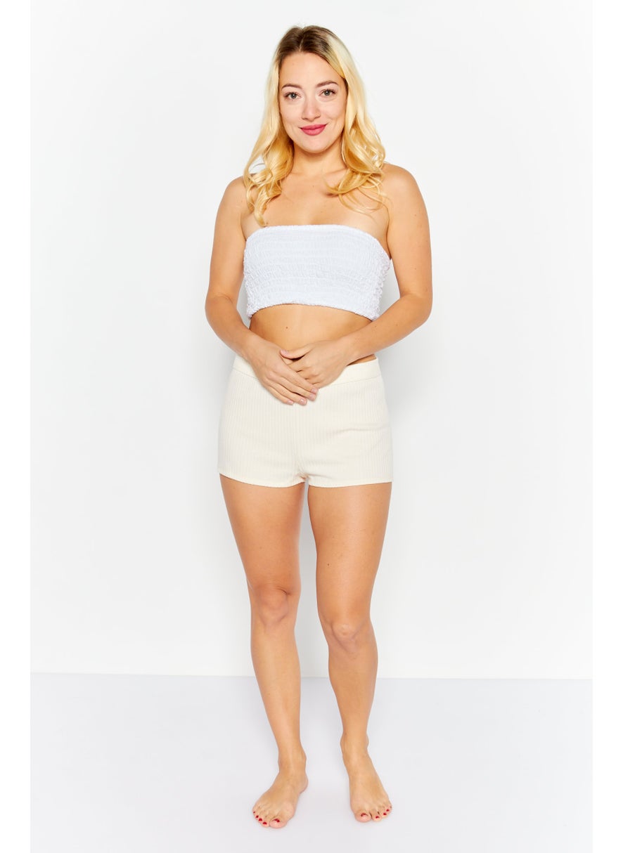 Etam - Women Pull On Solid Short, Cream - Image 1