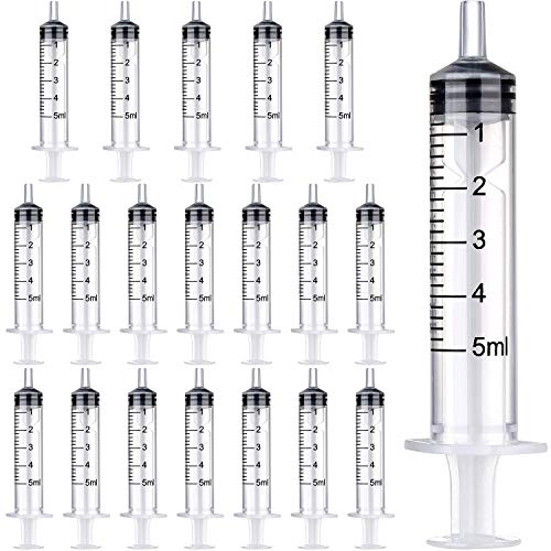 Frienda 20 Packs Plastic Syringe with Measurement Suitable for Measuring Watering Refilling 5 ml - Image 1