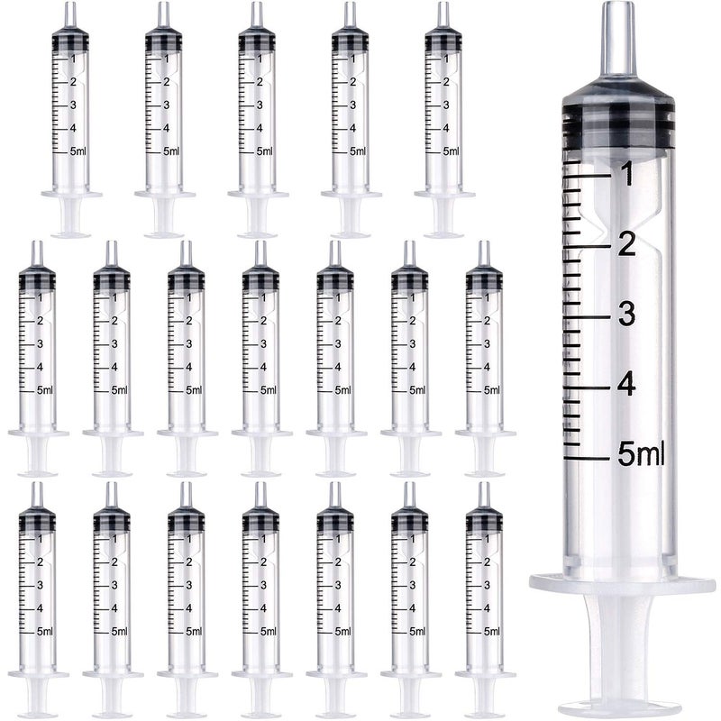 Frienda 20 Packs Plastic Syringe with Measurement Suitable for Measuring Watering Refilling 5 ml - Image 2