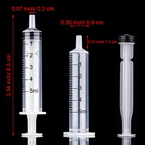 Frienda 20 Packs Plastic Syringe with Measurement Suitable for Measuring Watering Refilling 5 ml - Image 3