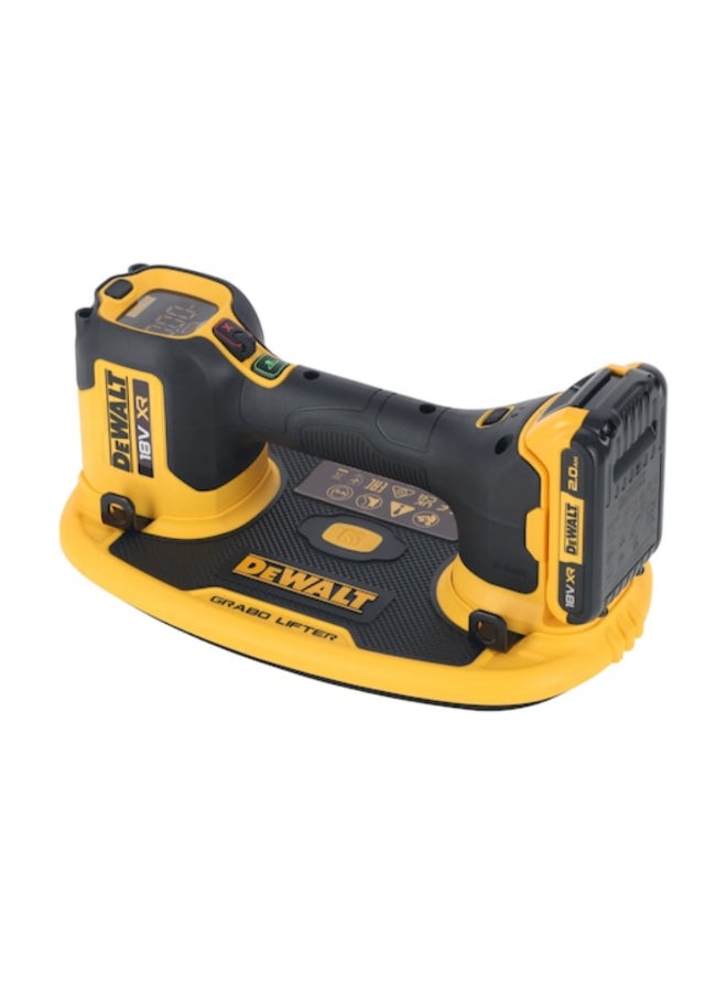 DEWALT 2-Piece 18V Digital Display Bare Grabo Suction Lifter Yellow and Black 16 x 21.3 x 33.5 cm DCE590N-XJ - Image 2