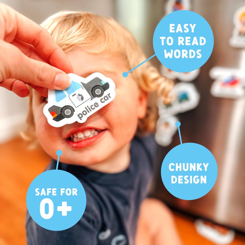 Curious Columbus Vehicles Fridge Magnets for Toddlers 1-3 Year Olds| Large Foam Refrigerator Magnets for Kids Baby and 3-5 Years Old | Magnetic ABC Learning | Educational Toys Babies to Preschool - Image 4