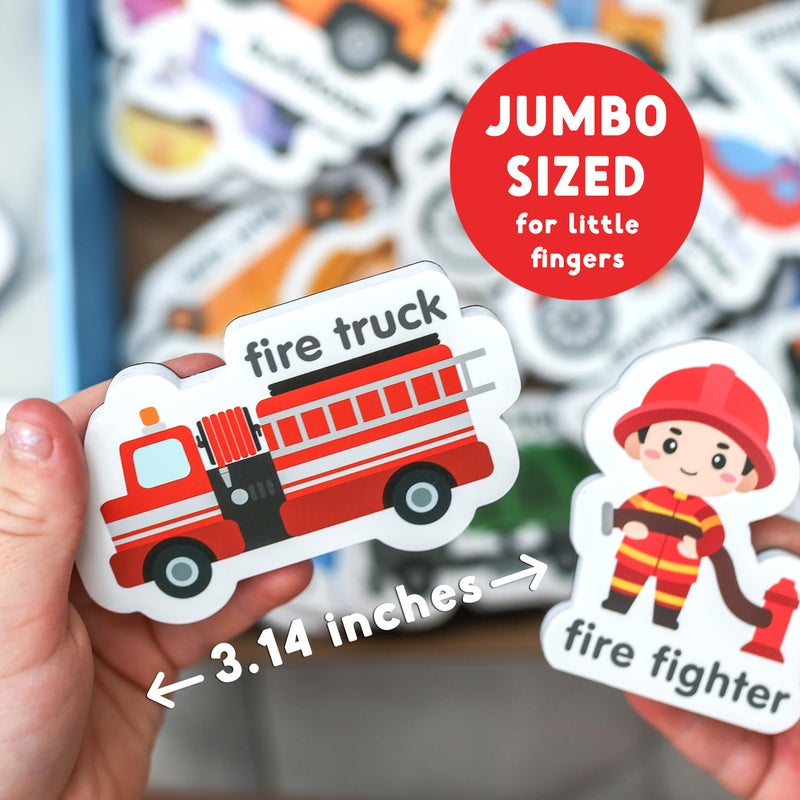Curious Columbus Vehicles Fridge Magnets for Toddlers 1-3 Year Olds| Large Foam Refrigerator Magnets for Kids Baby and 3-5 Years Old | Magnetic ABC Learning | Educational Toys Babies to Preschool - Image 3