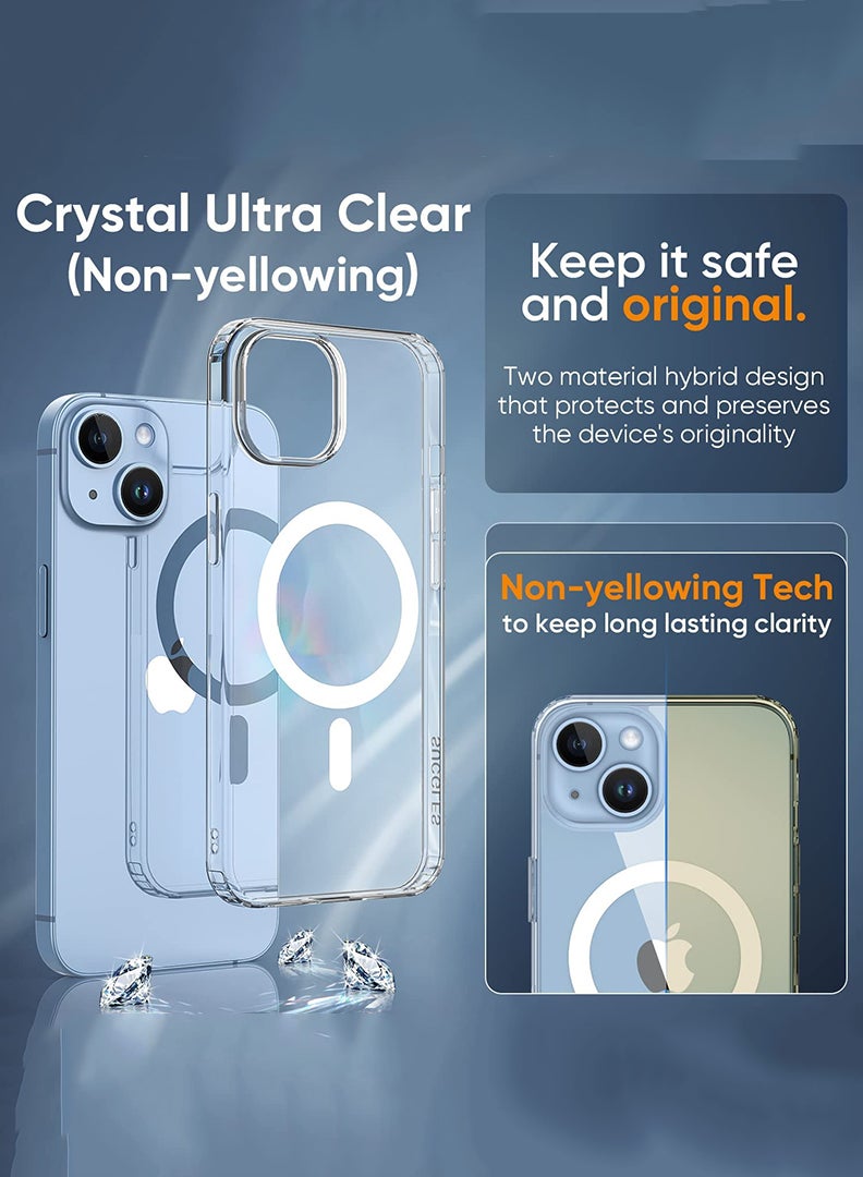 Theodor Magnetic Case for iPhone 13 6.1-inch Compatible with MagSafe Wireless Charging, Shockproof Phone Bumper Cover talk less do more copy  - Image 3