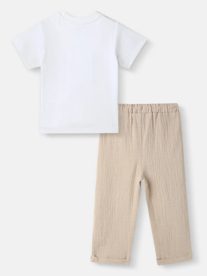 نوتيناتي طقم تيشيرت وشورت بطبعة ديناصور للأولاد من نوتيناتى للأعمار من - سنوات