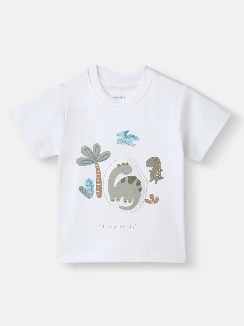 Nautinati  Nautinati Boys’ Dinosaur Print T-shirt with Pants | Tee and Pants Set for 0-2 Years | Infants’ Clothing Set  | Best Price UAE