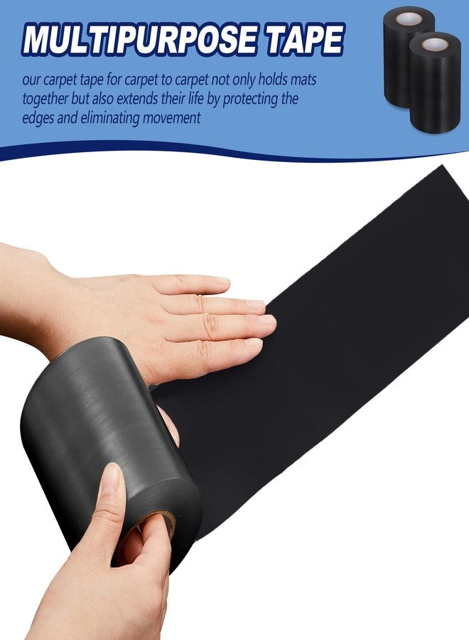 Pangda 6 Pcs Wrestling Mat Tape 3 or 4 Inch Heavy Duty 7 Mil PVC Carpet Tape for Wrestling Grappling Exercise Mats Seaming Cover Gym Floor Carpet Seam(4'',Black) - Image 3
