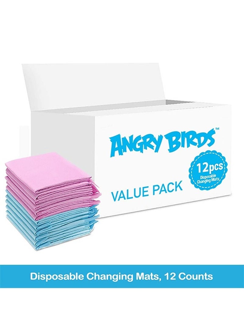 Angry Bird Disposable Changing Mats, 12 Counts, Soft Waterproof Mat, Portable Leak Proof Changing Mat, New Mom Leak Proof Under pad, Mattress Table Protector Pad - Image 2