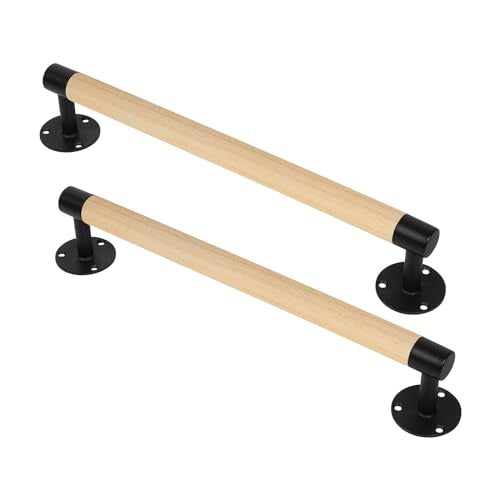 Purife 2 Packs 16 Wood Barn Door Pull Handles WT Black Metal Brackets Gate Handles for Garage Fence Sheds Farmhouse Furniture Closet Cabinet Drawer Sliding Door Pulls - Image 3