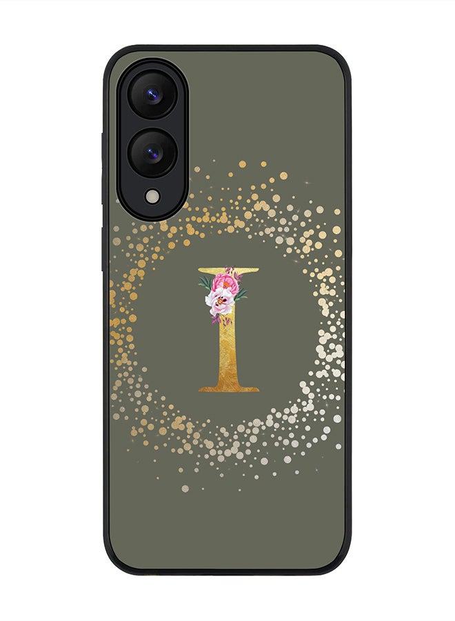 Stylizedd For Samsung Galaxy S25 Edge Case,Slim fit Camera Protection, Shockproof Thin Phone cover  - Custom Monogram Floral - I  (Olive Green )