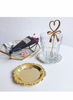 Y&D Jewelry Display Dish, Golden Nordic Style Sink Vanity Trays Cosmetics Organizer Soap Dish Candle Holder Trinket Tray Decorative Sundries  - Image 2