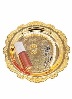 Y&D Jewelry Display Dish, Golden Nordic Style Sink Vanity Trays Cosmetics Organizer Soap Dish Candle Holder Trinket Tray Decorative Sundries  - Image 1