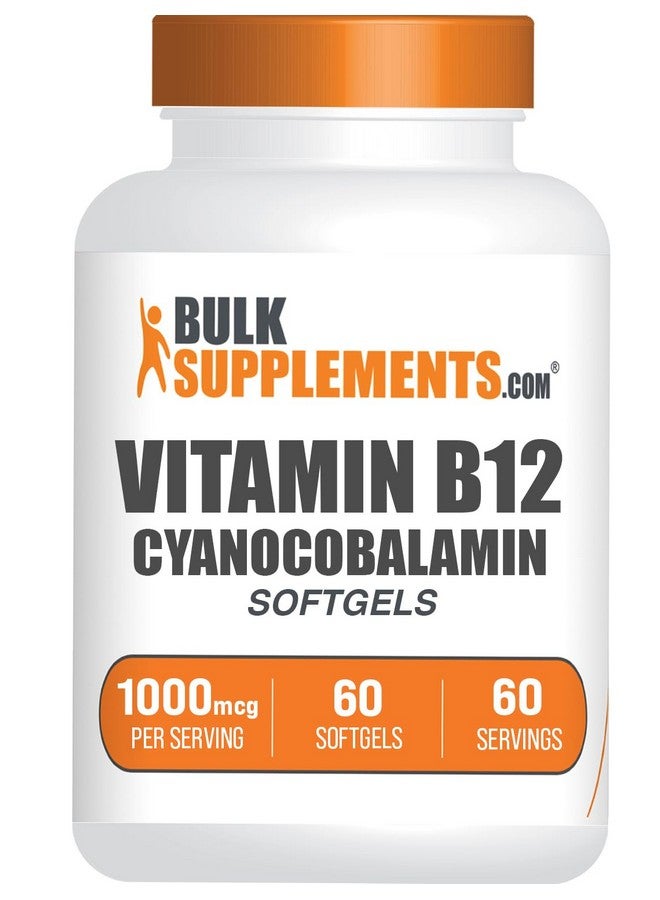 BulkSupplements.com Vitamin B12 1000 mcg Softgels - as Cyanocobalamin, Vitamin B12 Supplement - Essential Vitamin B, Gluten Free, 1 Softgel per Serving, 60 Count (Pack of 1) - Image 1
