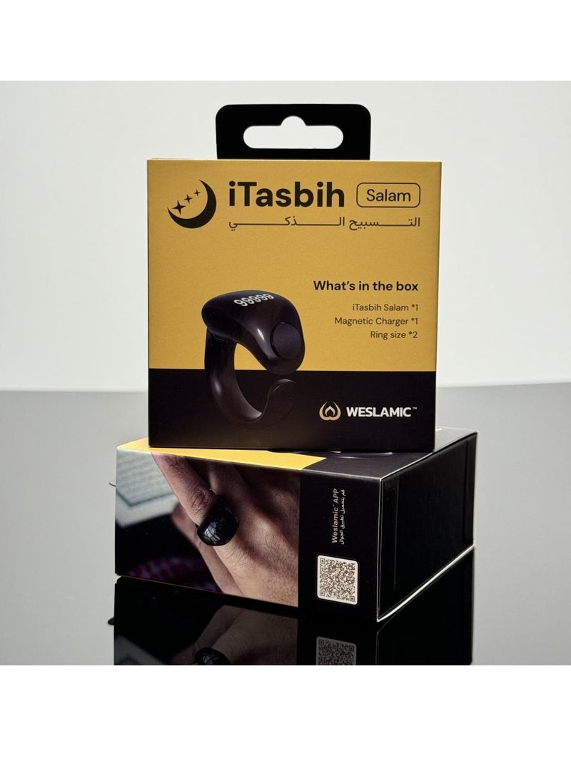 Smart Tasbih Ring18mm and 20mm Smart Ring Waterproof with Vibration Reminder Tasbih Counter and Bluetooth Connection and 5 Daily Prayer Reminders - Image 4