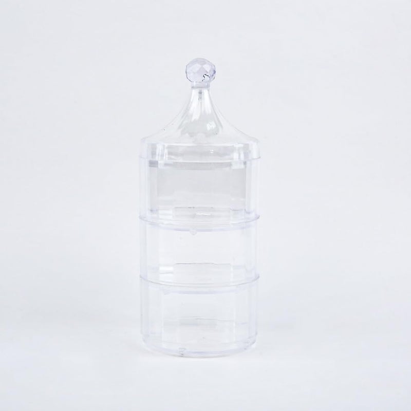 Genaric Generic 3 Levels Acrylic Snack Column with Cover, 21 cm X 9 cm Size