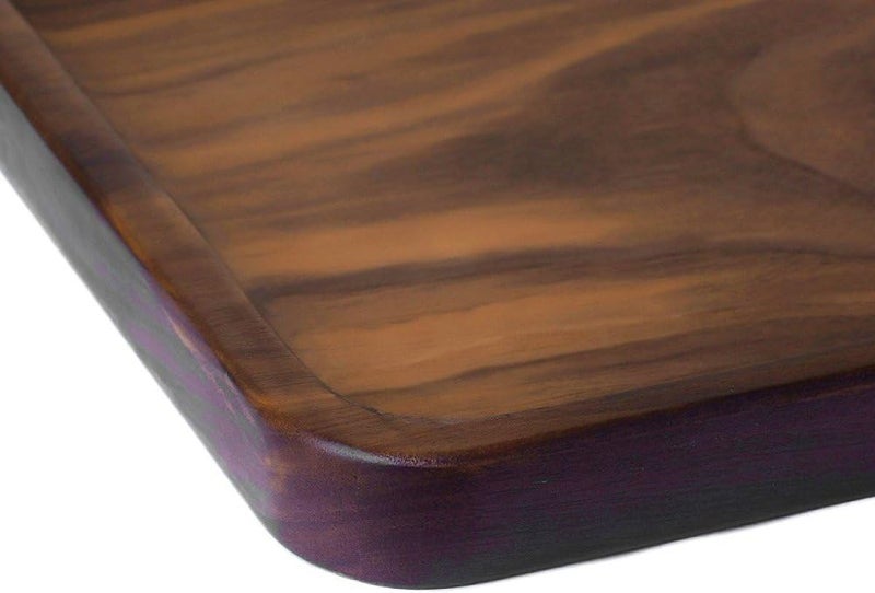 Winterworm Rustic Walnut Wooden Tray Solid Wood Serving Tray Square Rectangle Platter Tea Tray Coffee Table Tray (Rectangle Large (13x9x0.8inch)) - Image 5