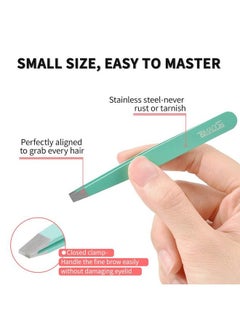 TsMADDTs Eyebrow Tweezer Set Tsmaddts 6 Pcs Tweezers Set For Women Precision Tweezer For Eyebrows With Curved Scissors For Ingrown Hair Hair Plucking Daily Beauty Tools With Leather Travel Case  - Image 5