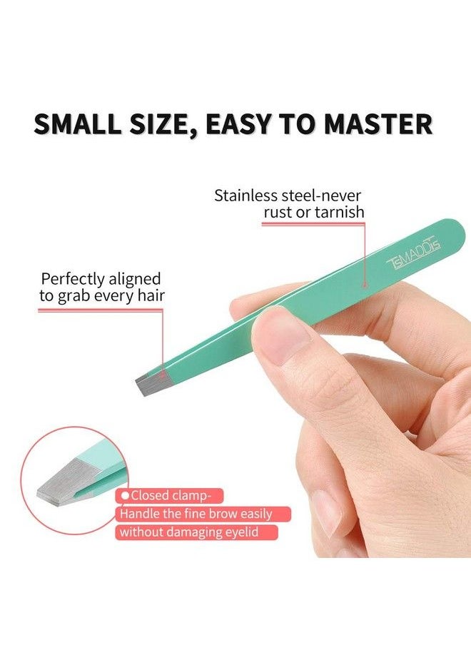 TsMADDTs Eyebrow Tweezer Set Tsmaddts 6 Pcs Tweezers Set For Women Precision Tweezer For Eyebrows With Curved Scissors For Ingrown Hair Hair Plucking Daily Beauty Tools With Leather Travel Case  - Image 5