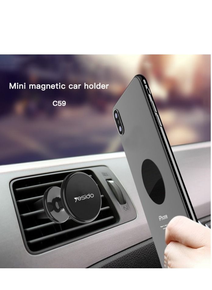 YESIDO C59 MINI AIR VENT SILICONE MAGNETIC CAR MOUNT PHONE HOLDER - Image 3
