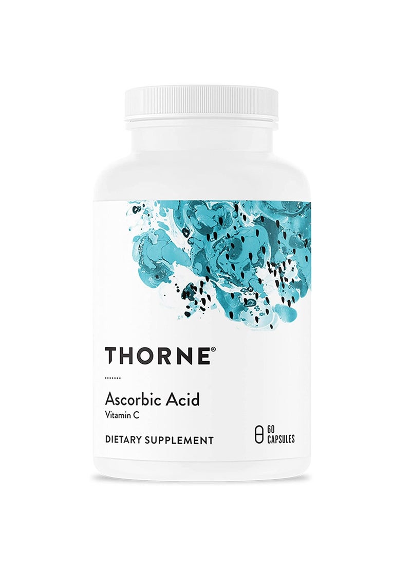 Thorne Ascorbic Acid Vitamin C - 60 Capsules Dietary Supplement  - Image 1