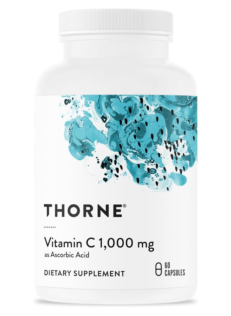 Thorne Ascorbic Acid Vitamin C - 60 Capsules Dietary Supplement - Image 1
