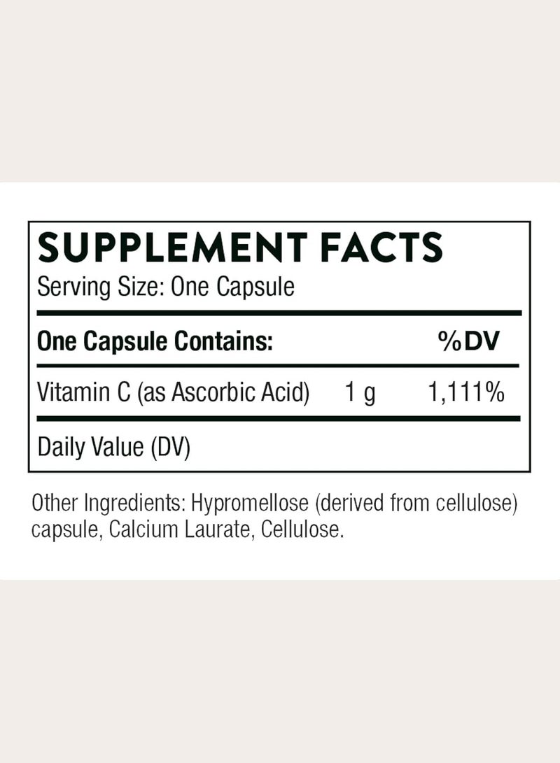 Thorne Ascorbic Acid Vitamin C - 60 Capsules Dietary Supplement - Image 2