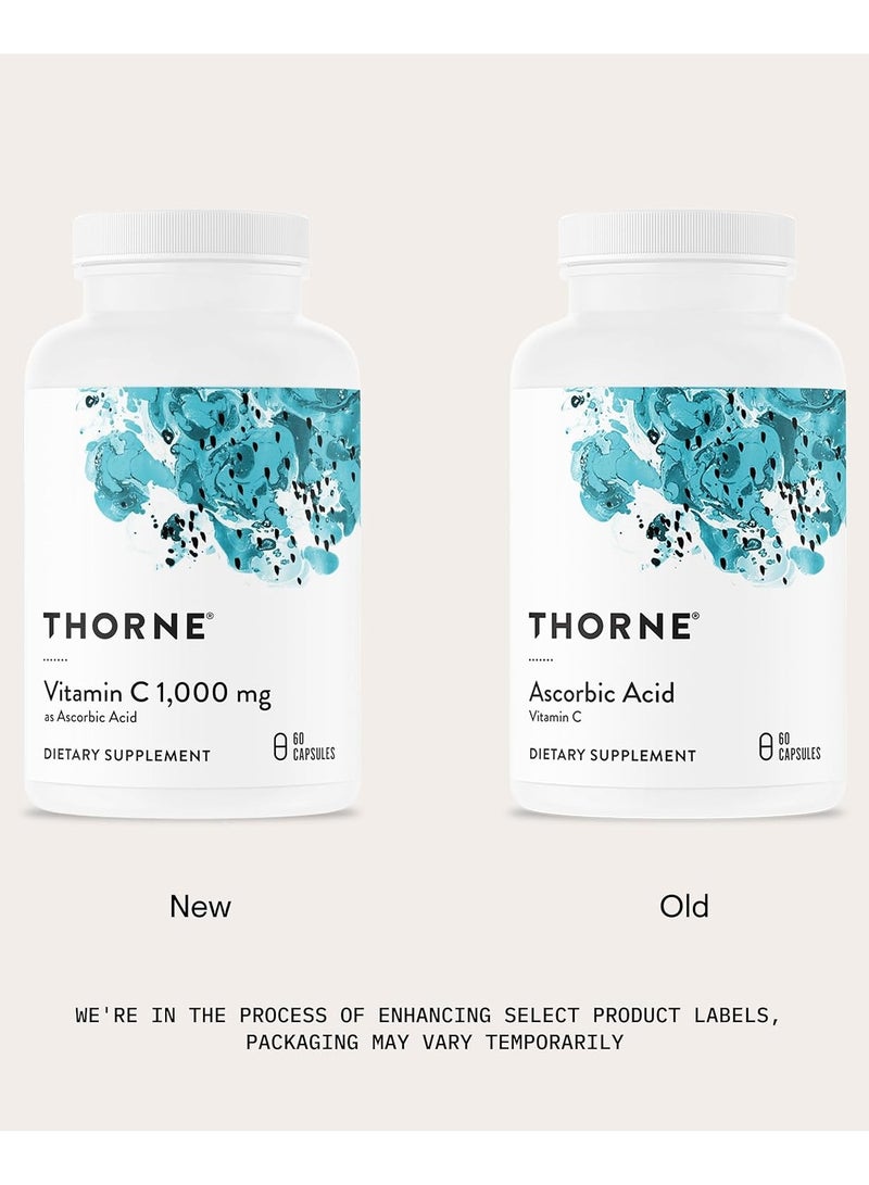 Thorne Ascorbic Acid Vitamin C - 60 Capsules Dietary Supplement - Image 3
